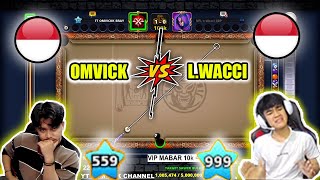 OMVICK VS LWACCI TRICKSHOOT LEVEL MAX 999 8 BALLPOOL [upl. by Kerrill]