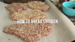 How to flatten and bread chicken  by cooksmarts [upl. by Kenlay]