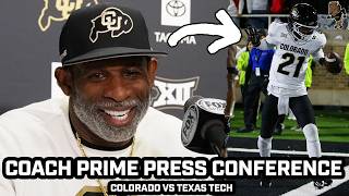 Coach Prime Jokes About Texas Tech Throwing Tortillas amp More After HUGE Win [upl. by Thenna]