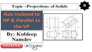 8Projection of Solids Projection pentagonal prism  Projection of solids engineering drawing [upl. by Robbins]