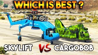 GTA 5 ONLINE  CARGOBOB VS SKYLIFT WHICH IS BEST FOR LIFTING [upl. by Lenno180]