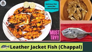 चप्पल फिश फ्राय  Leatherjacket Chappal Fish Fry How to Clean the Fish  Koli Taste [upl. by Aitekram258]