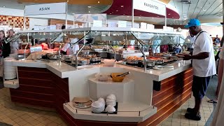 Royal Caribbean Buffet Breakfast Food at Windjammer Marketplace [upl. by Doownyl]