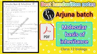 molecular basis of inheritance class 12 chapter 5 biology notespw Arjuna batch notes class 12th [upl. by Mignon]