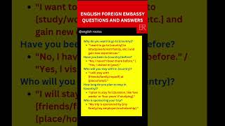 Visa Interview Questions and Answers in English  englishinterview [upl. by Katharina]