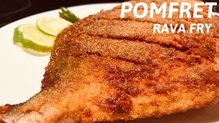 FISH RECIPES  POMFRET FRY RECIPE  HOW TO MAKE POMFRET RAVA FRY  POMFRET RAVA FRY [upl. by Aicella547]