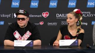 ESCKAZ in Copenhagen Donatan amp Cleo Poland pressconference [upl. by Eizus]