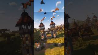 Transforming minecraft savanna village minecraft building shorts timelapse minecraftbuilding [upl. by Carine115]