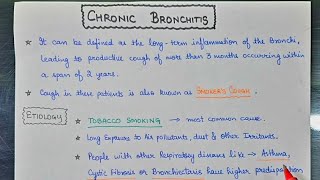 Chronic Bronchitis  Handwritten Notes [upl. by Emawk]