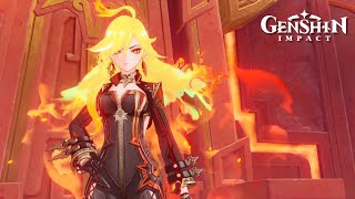 Mavuika The Pyro Archon First Appearance Cutscene  Genshin Impact 50 [upl. by Ciredec]