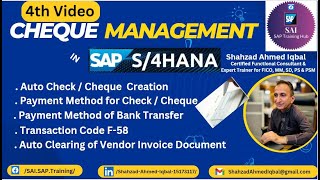 Auto cheque creation with Tcode F58 in SAP Payment method configuration for cheque payment in SAP [upl. by Yak757]