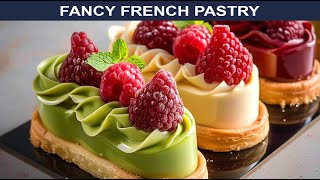 French Dessert Extravaganza Patisserie France Chocolate Raspberry Fancy Extravagant Cake Pastry Idea [upl. by Toile]