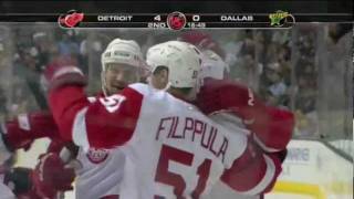 Henrik Zetterberg 2 shorthanded goals against Dallas 2008 Playoffs [upl. by Durward]