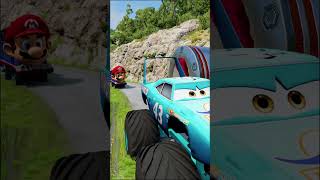 Funny Cars Crossing Giant Spiderman Slap Hand Bollards Trap – BeamNGdrive [upl. by Nnilsia]