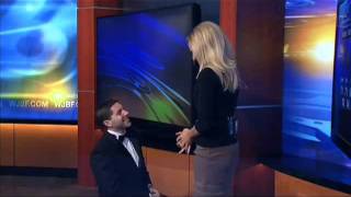 Boyfriend surprises weather girl with surprise proposal  on live TV [upl. by Meaghan919]