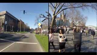 Verkehrskonforme Fahrradfahrt über die Rheinpromenade in Köln [upl. by Anialam]