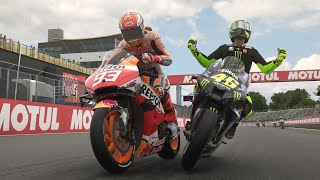 valentino rossi vs marc marquez fight  motogp gameplay crash bnrgaming [upl. by Jorrie]