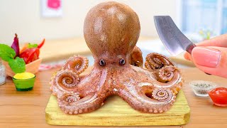 Yummy Miniature Cooking Octopus Curry in Mini Kitchen ASMR [upl. by Acinat]