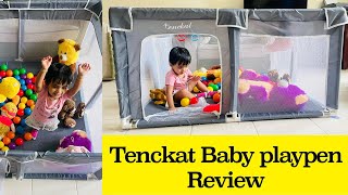 Tenckat Baby playpen for baby and toddlers120120cm anti slip baseplaypen review and installation [upl. by Pool]