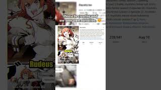 Not a fun fact  Mushoku Tensei  shorts [upl. by Giustina]