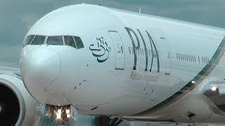 HD Boeing 777  PIA  Extreme Close Up  Manchester Airport [upl. by Dahc]