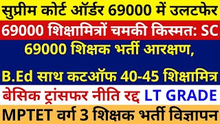 69000 शिक्षक भर्ती में उलटफेर शिक्षामित्रों चमकी किस्मत सुप्रीम कोर्ट ऑर्डर आरक्षण BEd कटऑफ 4045 [upl. by Noella]