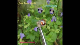 Natural Hessonite Garnet Zamrud Asmar Gomedhakam Silver Ring Gem Topaz Kochi 7902673522 [upl. by Yajiv]