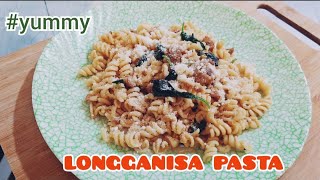 LONGGANISA PASTA  QUICK AND EASY IMUS LONGGANISA PASTA RECIPE  GARLIC LONGGANISA [upl. by Lemaj]