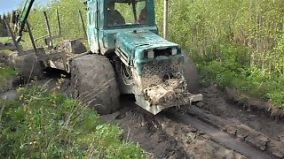 Homemade forwarder in mud difficult conditions [upl. by Ysnat951]