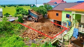 First Start Filling Push the soil under the house to protect the water during the rainy season [upl. by Slrahc]