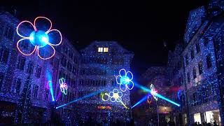 Lilu Lichtfestival Luzern 2022 Video 2  Light Festival Lucerne Switzerland Mühlenplatz Flower Power [upl. by Leilani]