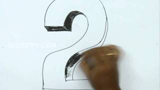 How to Draw 2 in 3D [upl. by Tdnaltroc]