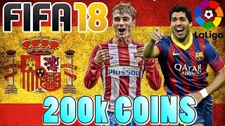 MELHOR ELENCO LA LIGA 200k COINS  SQUAD BUILDER FIFA 18 [upl. by Weinreb]