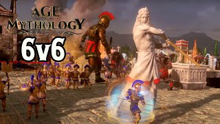 Massive 6v6 Infinite Resources Battle Legendary AI  Age of Mythology Retold BETA [upl. by Darill517]