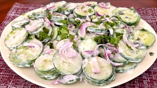 Ma Salade De Concombres Crémeuse Facile Simple Croquante et Rafraîchissante Parfaite pour L’été [upl. by Surat]