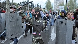 Ukraine  heurts entre prorusses et proKiev à Donetsk 14 blessés [upl. by Pip]