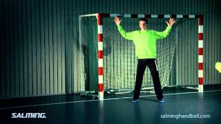 Salming Handball Goalkeeper  High one hand save [upl. by Alokin]