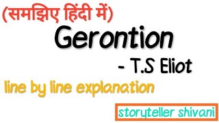 Gerontion poem line by line explanation  poem by TS Eliot [upl. by Eiznikam]