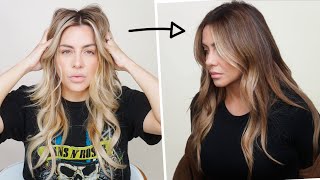 Hair Transformation  Blonde to Warm Brunette  Step by Step [upl. by Eeluj]