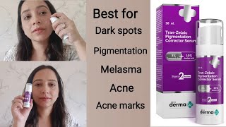 The derma co Tran Zelaic pigmentation serum review Serum for dark spots pigmentation melasma [upl. by Tiffanie]