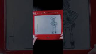 The Toy Story Etch a Sketch scene made with a real Etch a Sketch [upl. by Chappy]