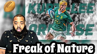 AMERICAN REACTS to KurtLee Arendse Is A Freak Of Nature  Fast Rugby Beast 🏉 [upl. by Asnarepse]