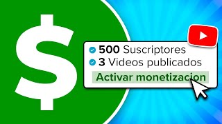 Cómo Activar La Nueva Monetización Para YouTube 🤑 [upl. by Aketahs201]