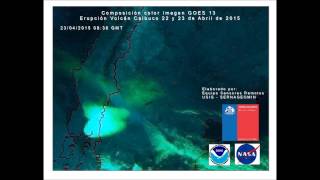 Satélite meteorológico capta erupción de volcán Calbuco [upl. by Akiraa]