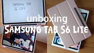 Samsung Tab S6 Lite Unboxing  First Impressions  Aesthetic 💫💗 [upl. by Airahs570]