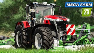 LS25 US Neue PLÄNE Felder zusammenlegen amp erster GRASSCHNITT  Mega Farm 2  Farming Simulator 25 [upl. by Chapel]