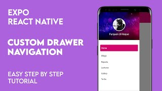 Custom Drawer Navigation in React Native Expo  EASY TO FOLLOW [upl. by Evers188]