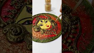 🙏MAA durga easy clay art on CD jaimatadi diy art clay bts viralvideo shorts new durgapuja [upl. by Latrena882]