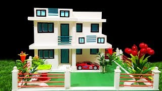 DIY Beautiful House building  Amazing cardboard House Project  Garden villa [upl. by Oniratac]