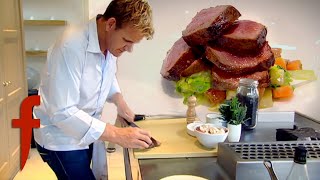 Gordon Ramsays Venison With A Red Wine amp Chocolate Sauce Recipe [upl. by Yleve]